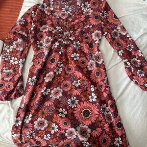 As U Wish Pink and Orange Floral Dress